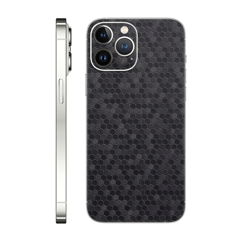 iPhone 13 Pro Max back only Without Logo black honeycomb