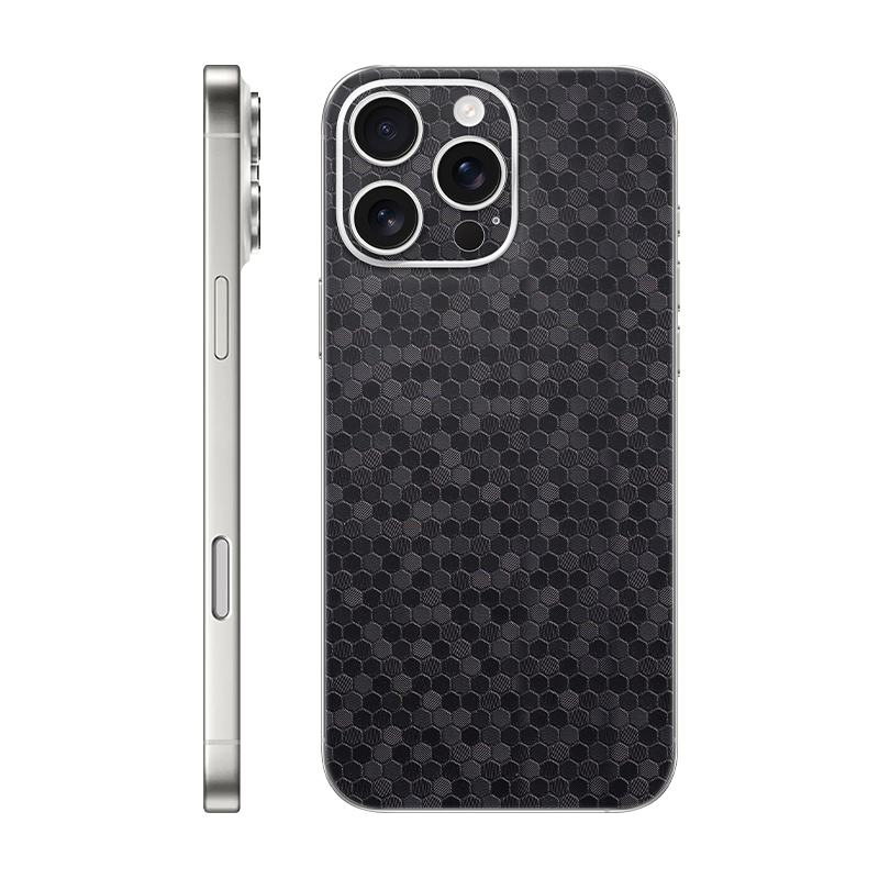 iPhone 16 pro max back only Without Logo black honeycomb