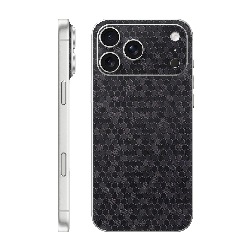 iPhone 17 Pro Max back only Without Logo black honeycomb