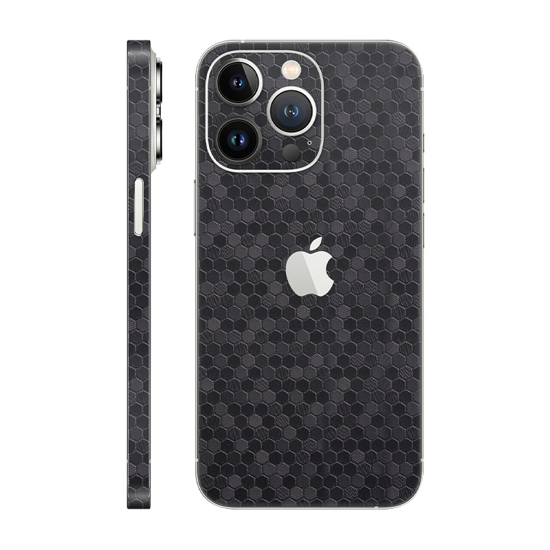 iPhone 13 Pro back + frame With Logo black honeycomb