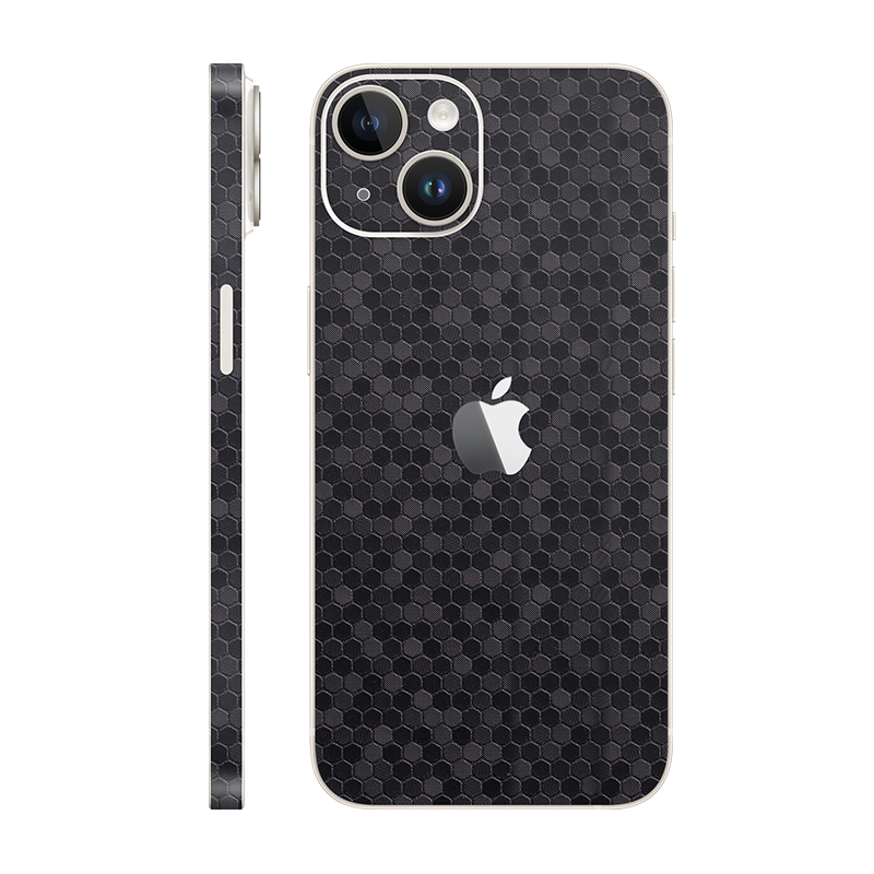 iPhone 14 plus back + frame With Logo black honeycomb