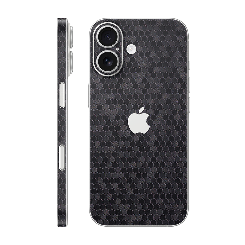 iPhone 17 back + frame With Logo black honeycomb