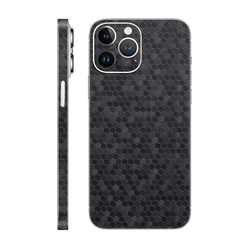 iPhone 13 Pro Max back + frame Without Logo Black honeycomb