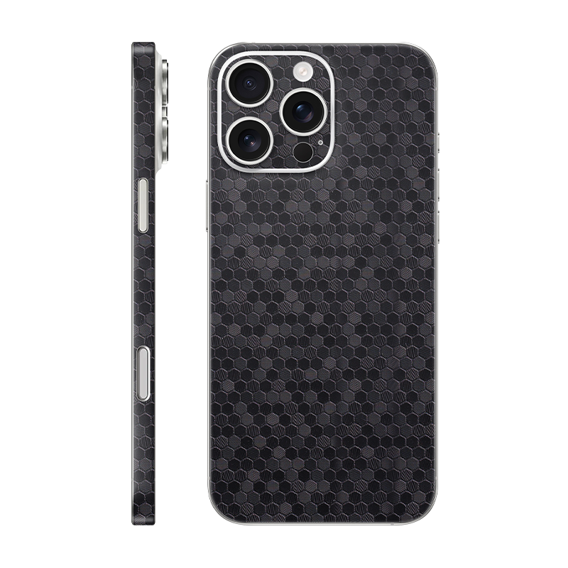 iPhone 16 pro max back + frame Without Logo black honeycomb