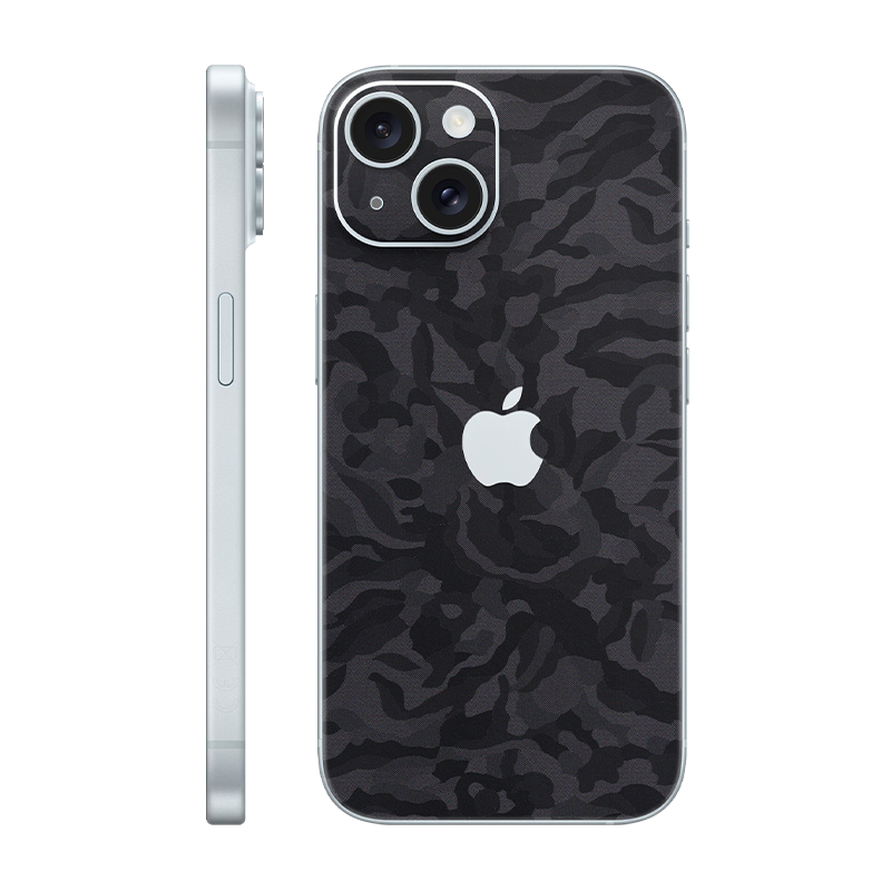 iPhone 15 back only With Logo black camo
