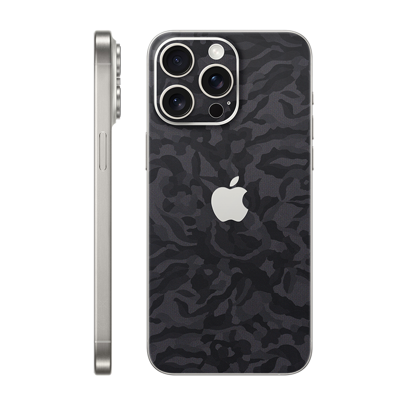 iPhone 15 Pro max back only With Logo black camo