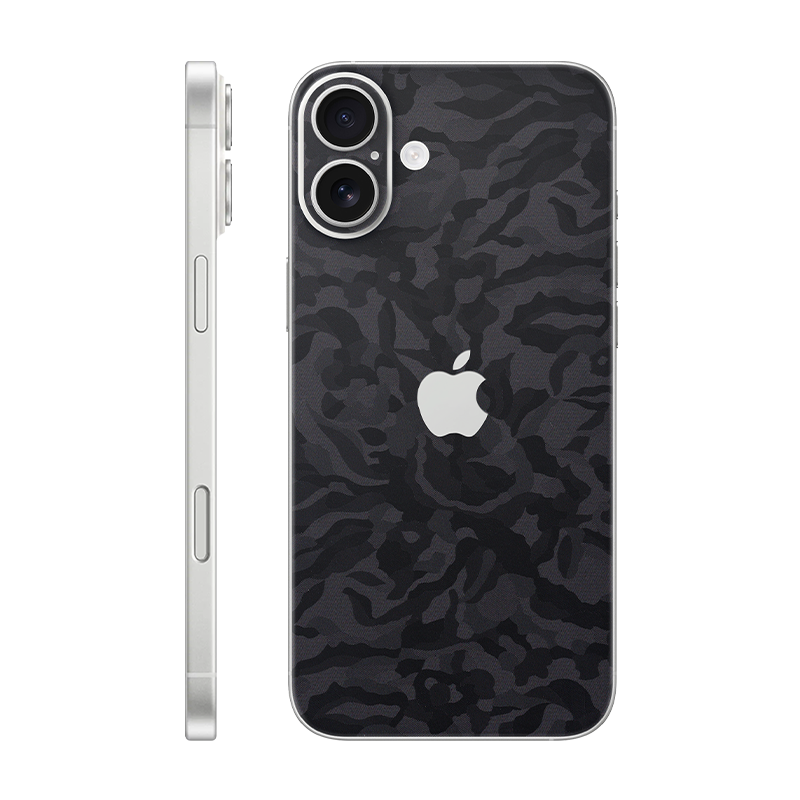iPhone 16e back only With Logo black camo