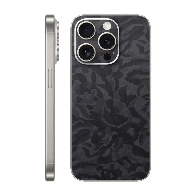 iPhone 15 Pro back Only Without Logo Black Camo