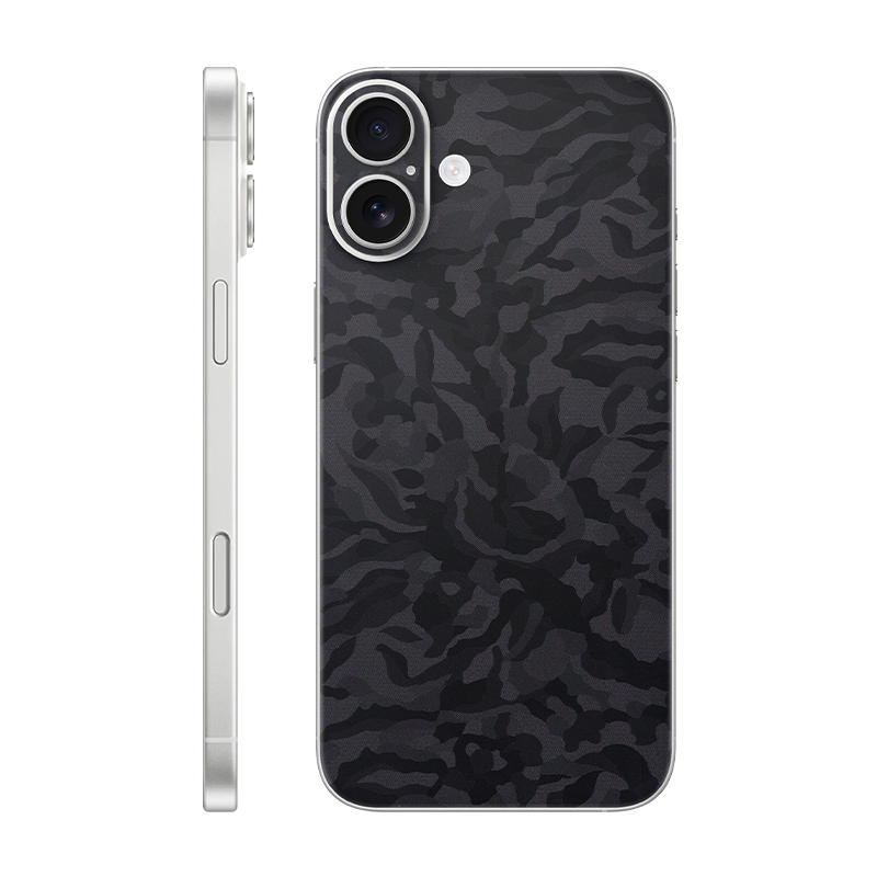 iPhone 16e back only Without Logo black camo