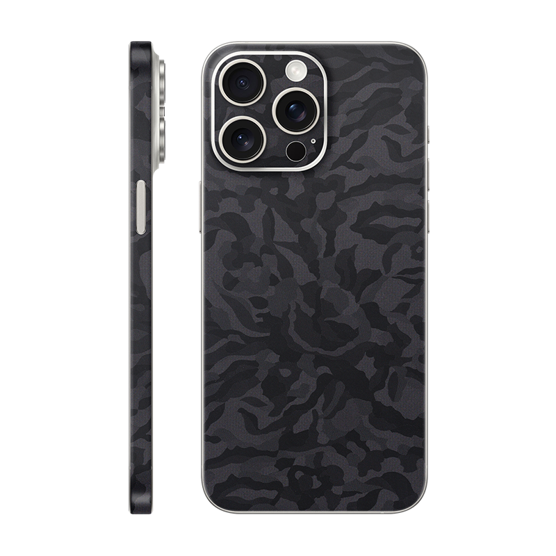 iPhone 15 Pro max back + frame Without Logo Black camo