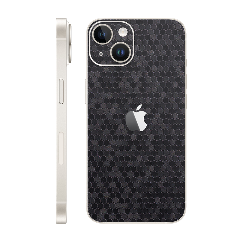 iPhone 14 back only With Logo black honeycomb