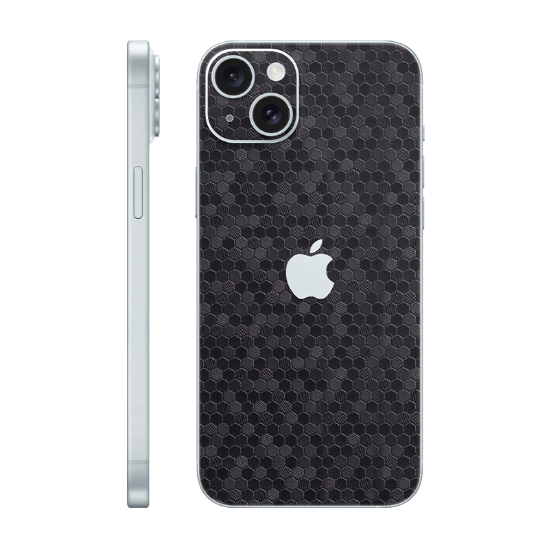 iPhone 15 plus back only With Logo black honeycomb