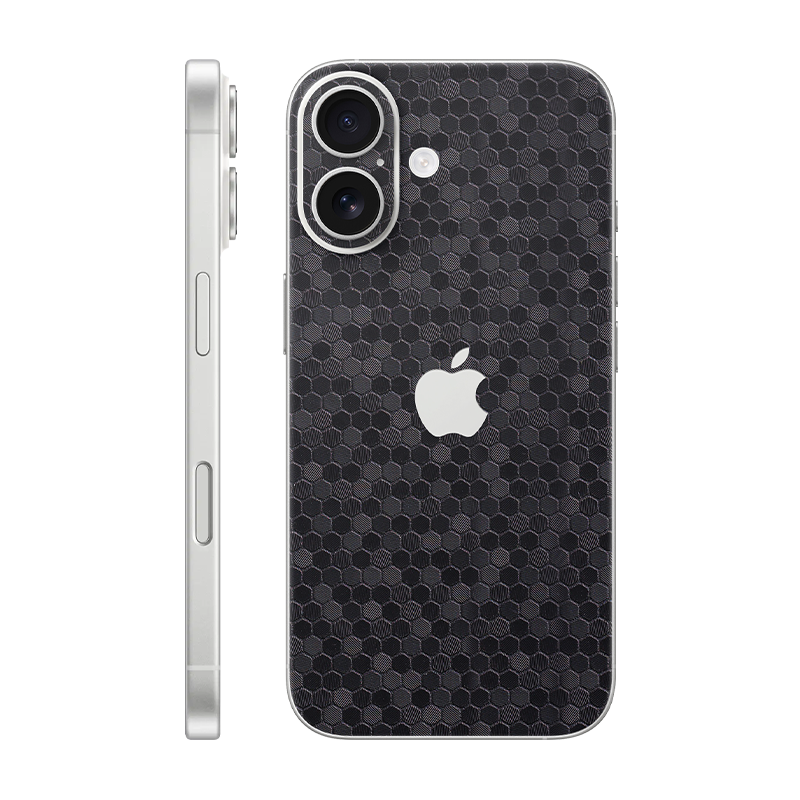 iPhone 16 back only With Logo black honeycomb