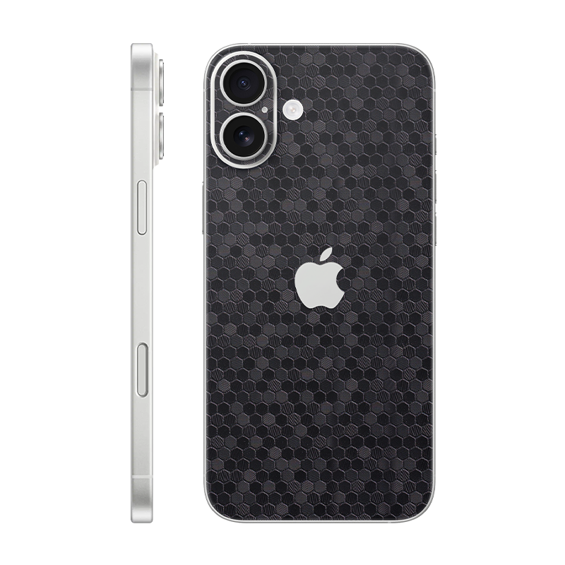 iPhone 16e back only With Logo black honeycomb