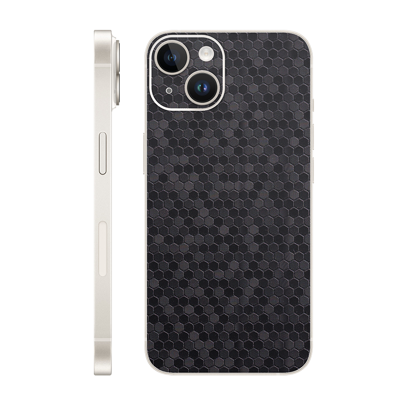 iPhone 14 back only Without Logo black honeycomb