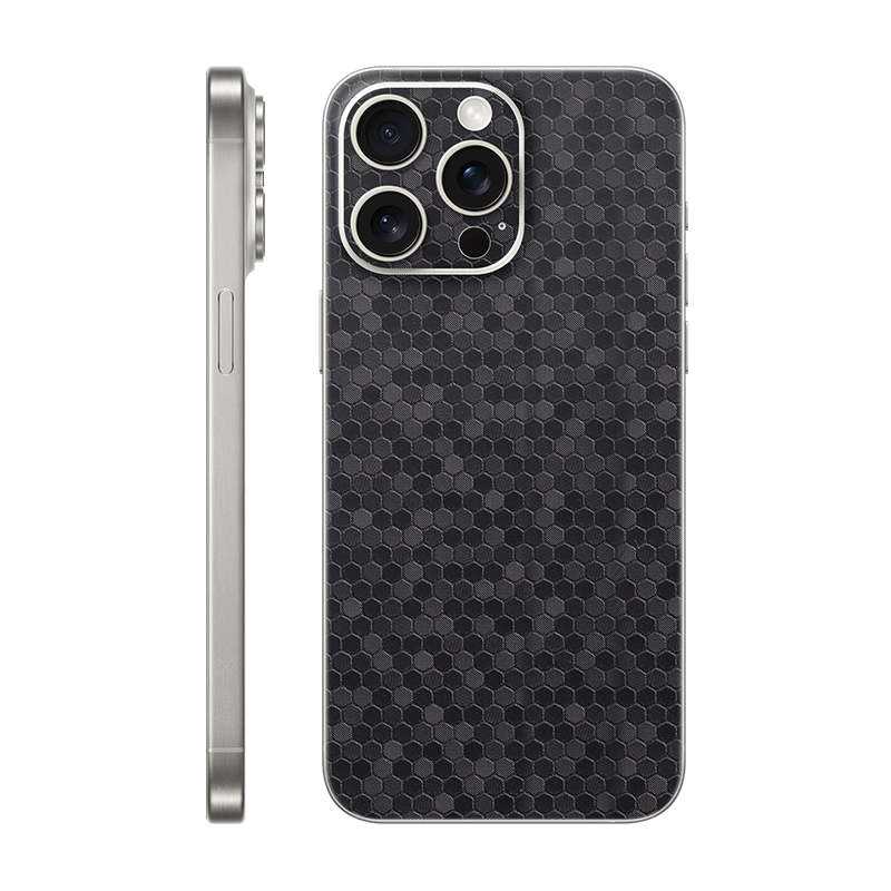 iPhone 15 Pro max back only Without Logo black honeycomb