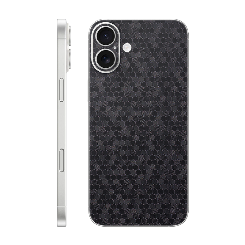 iPhone 16e back only Without Logo black honeycomb