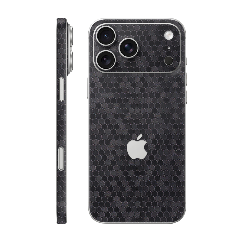 iPhone 17 Pro Max back + frame With Logo black honeycomb