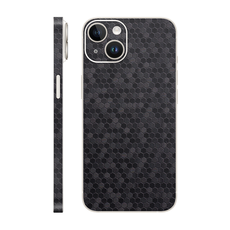 iPhone 14 back + frame Without Logo black honeycomb