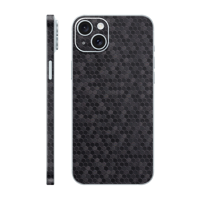 iPhone 15 plus back + frame Without Logo black honeycomb