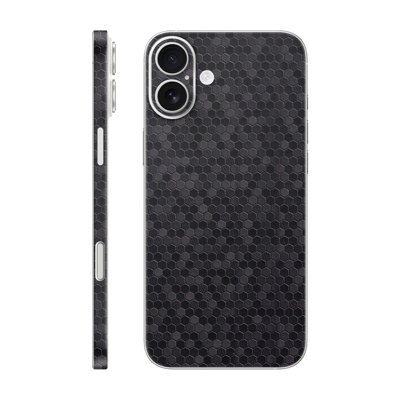 iPhone 16e back + frame Without Logo black honeycomb