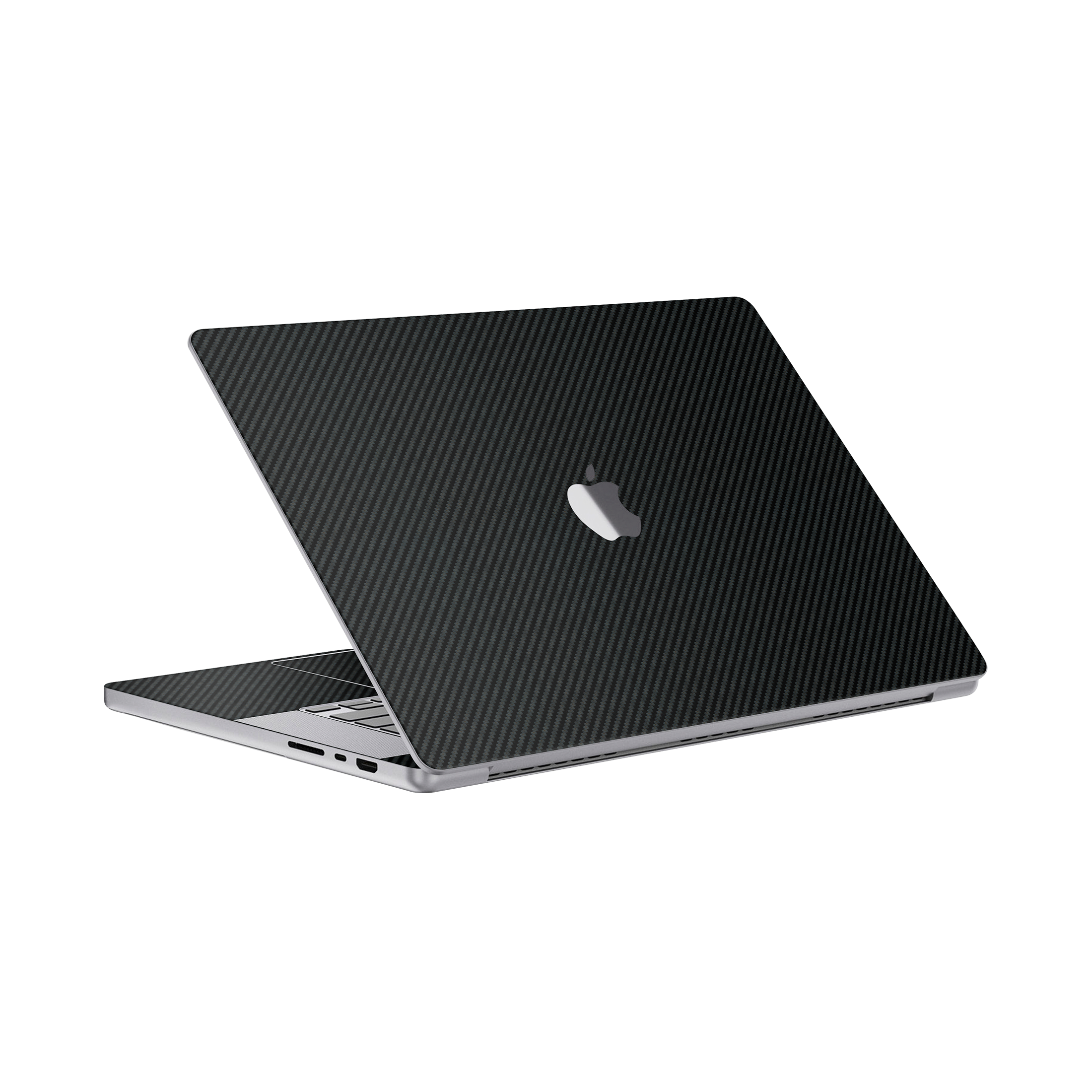 Macbook Pro 16 Angled top and inside Carbon