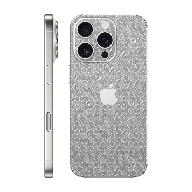 iPhone 16 pro back only With Logo metallic honeycomb