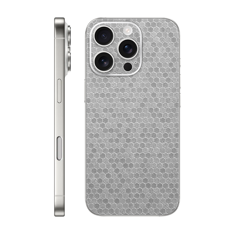 iPhone 16 pro back only Without Logo metallic honeycomb