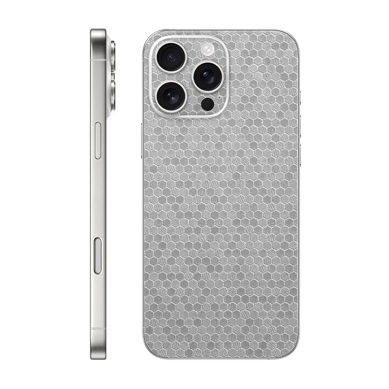 iPhone 16 pro max back only Without Logo metallic honeycomb