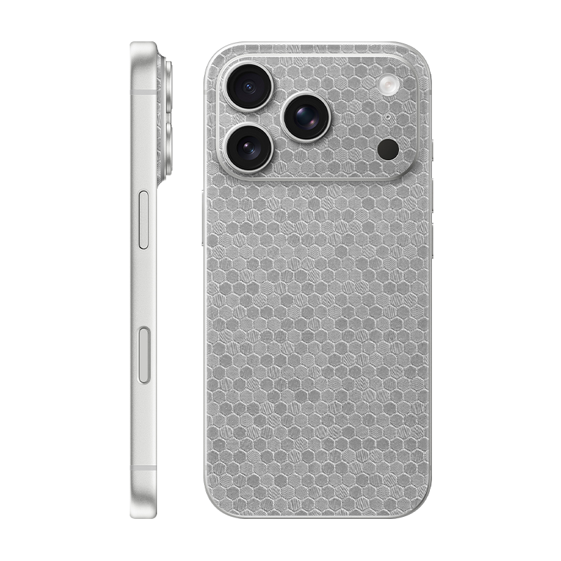 iPhone 17 Pro back only Without Logo Metallic honeycomb
