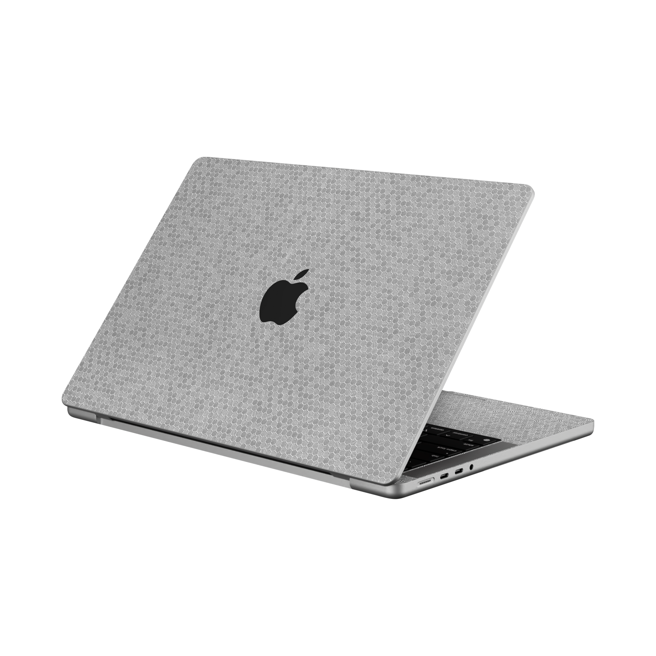 Macbook Pro 14 M5 2025 Angled top and inside Metallic Honeycomb