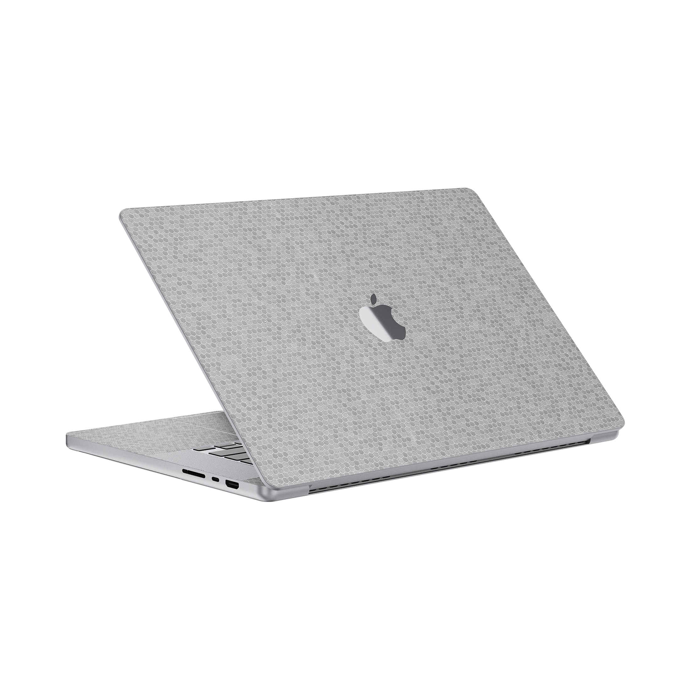 Macbook Pro 16 Angled top and inside Metallic Honeycomb