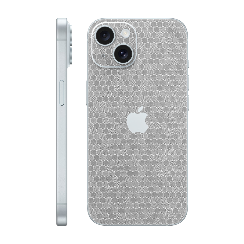 iPhone 15 back only With Logo metallic honeycomb
