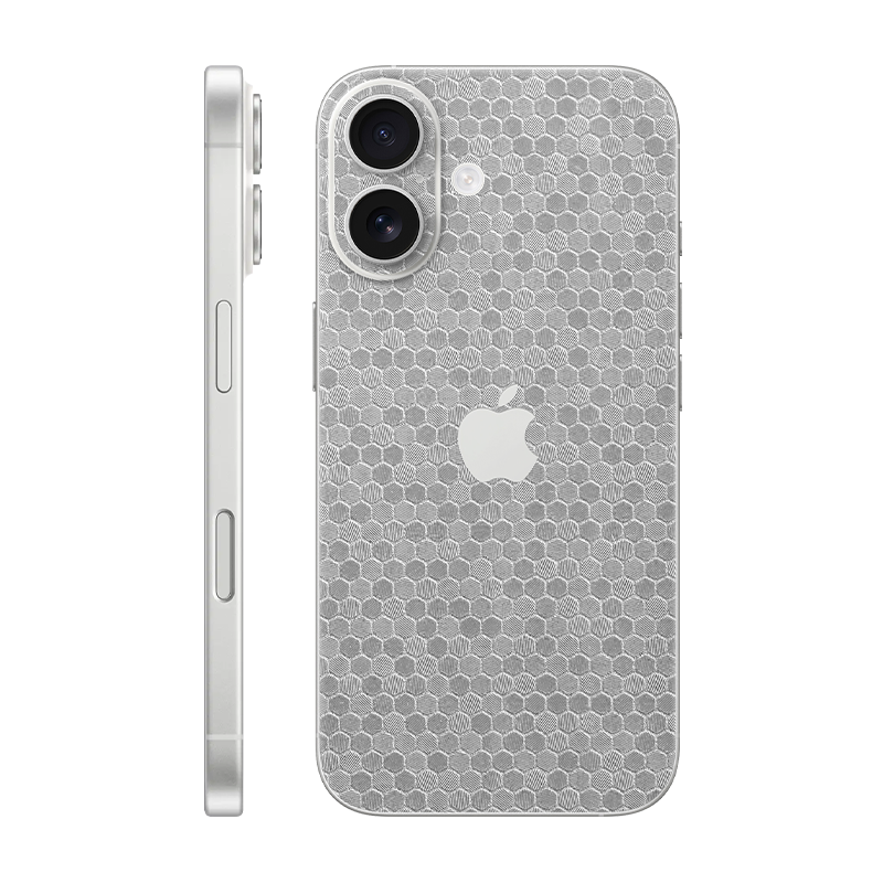 iPhone 16 back only With Logo metallic honeycomb