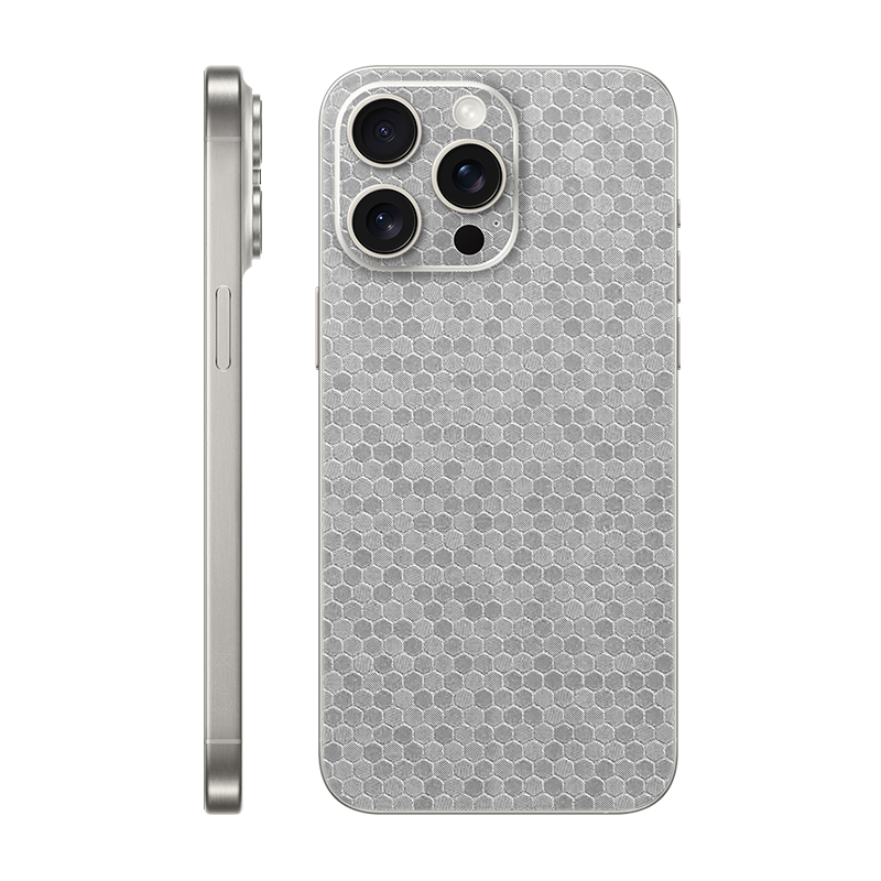 iPhone 15 Pro max back only Without Logo metallic honeycomb