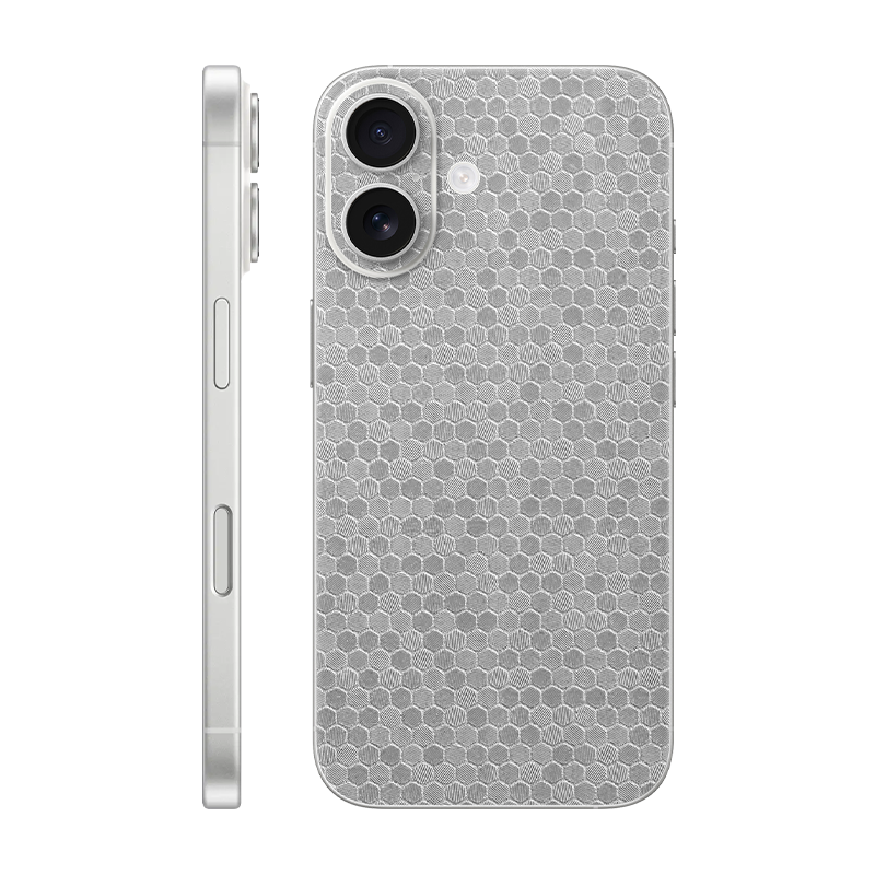 iPhone 16 back only Without Logo metallic honeycomb