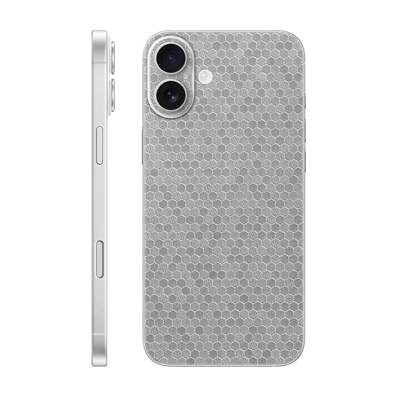 iPhone 16e back only Without Logo metallic honeycomb