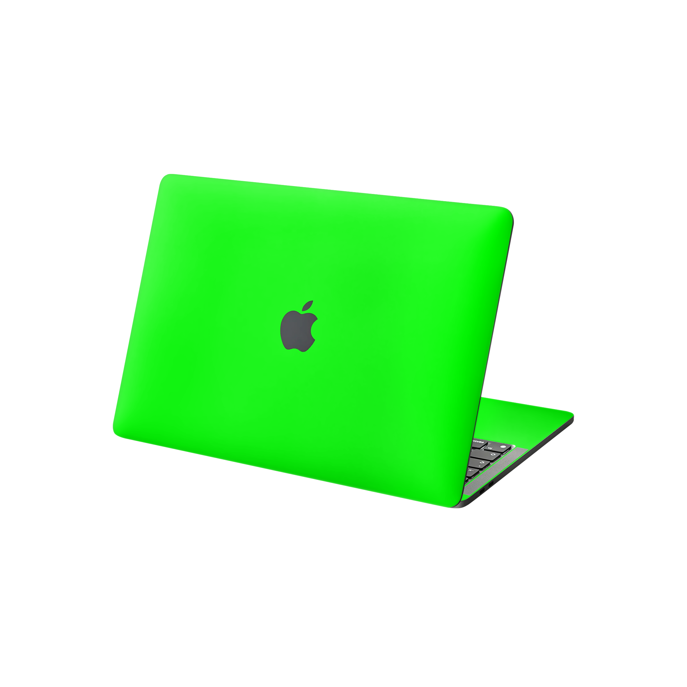 Macbook Pro 13 M2 2022 Angled top and inside Neon Green