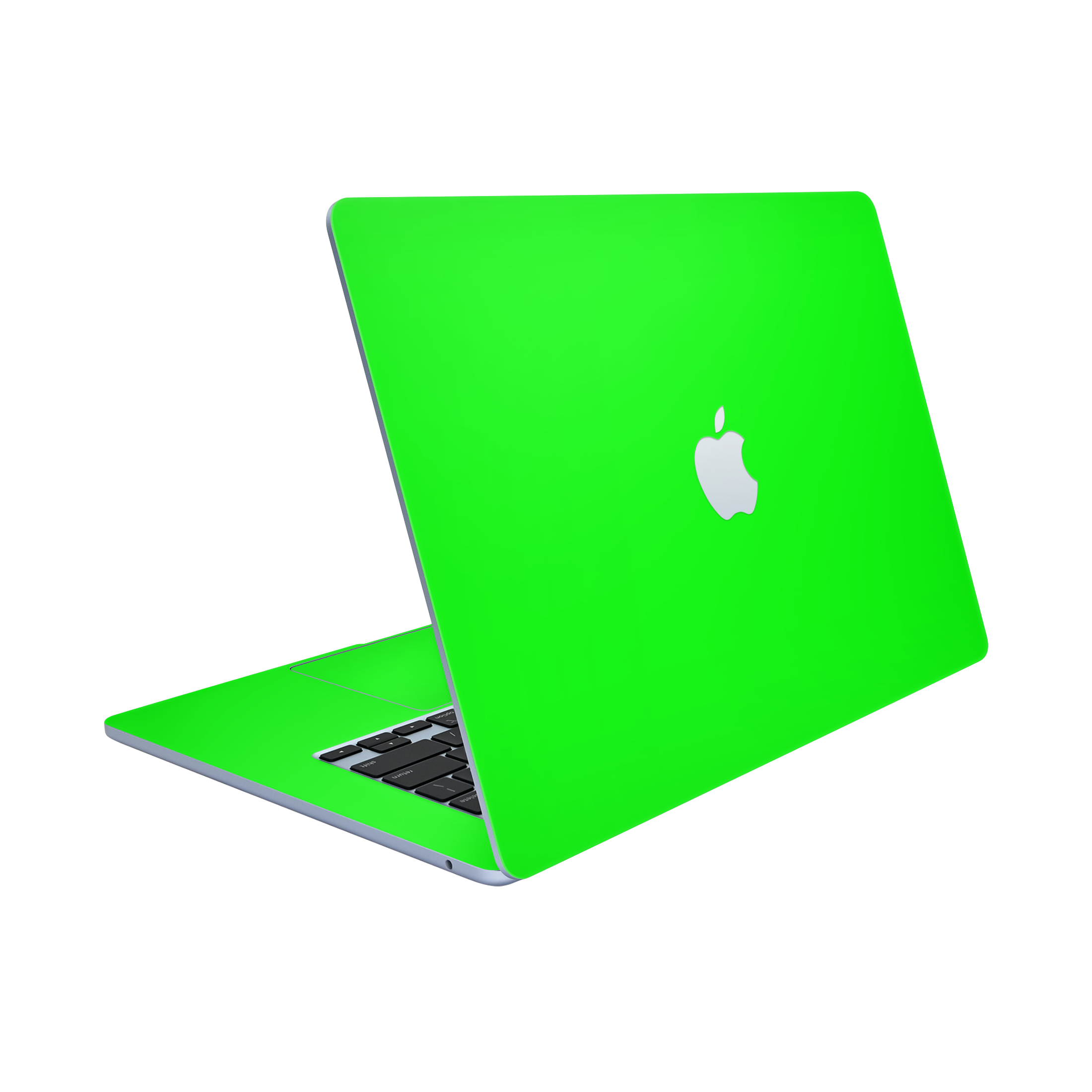 Macbook Air 15 Angled top and inside Neon Green