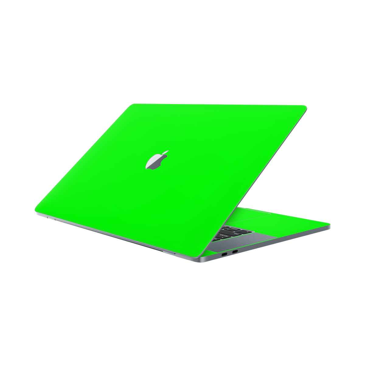 Macbook Pro 16 2019 Angled top and inside Neon Green