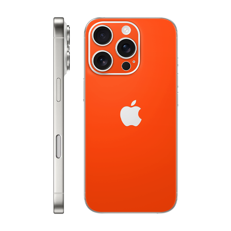 iPhone 16 pro back only With Logo neon orange