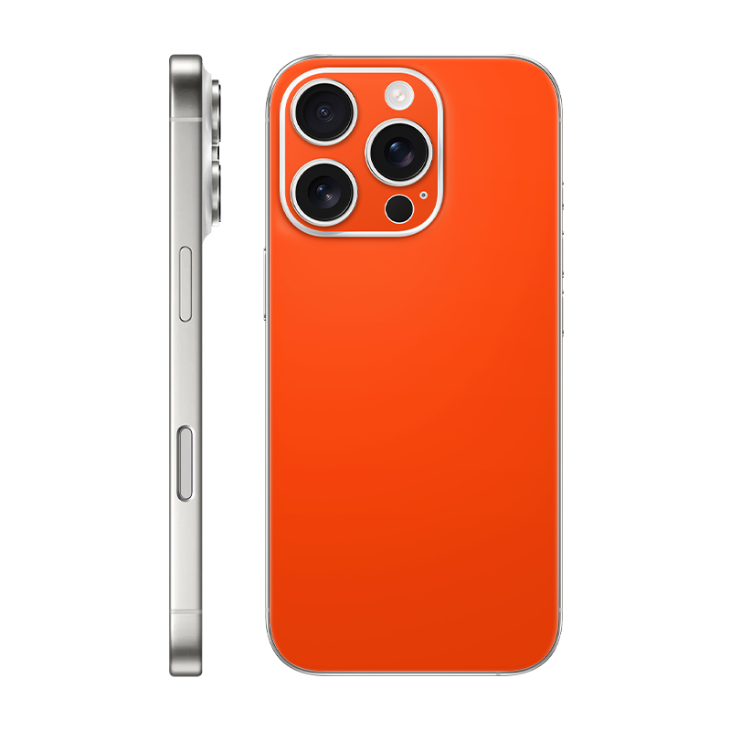 iPhone 16 pro back only Without Logo neon orange