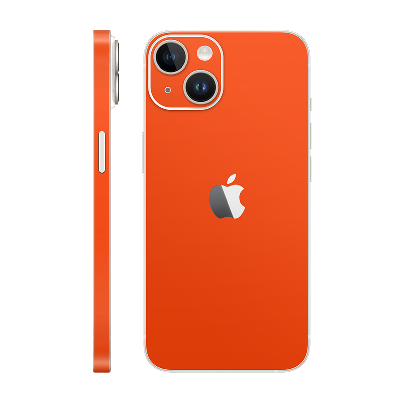 iPhone 14 back + frame With Logo neon orange