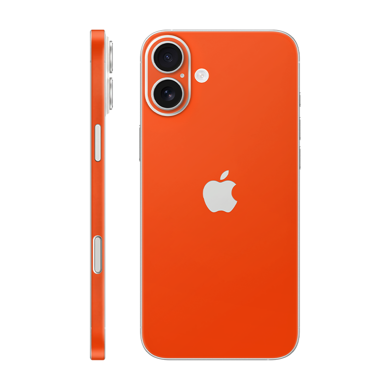 iPhone 16e back + frame With Logo neon orange