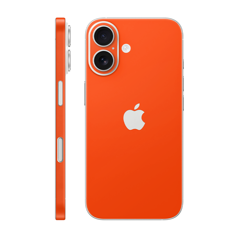 iPhone 16 back + frame With Logo neon orange