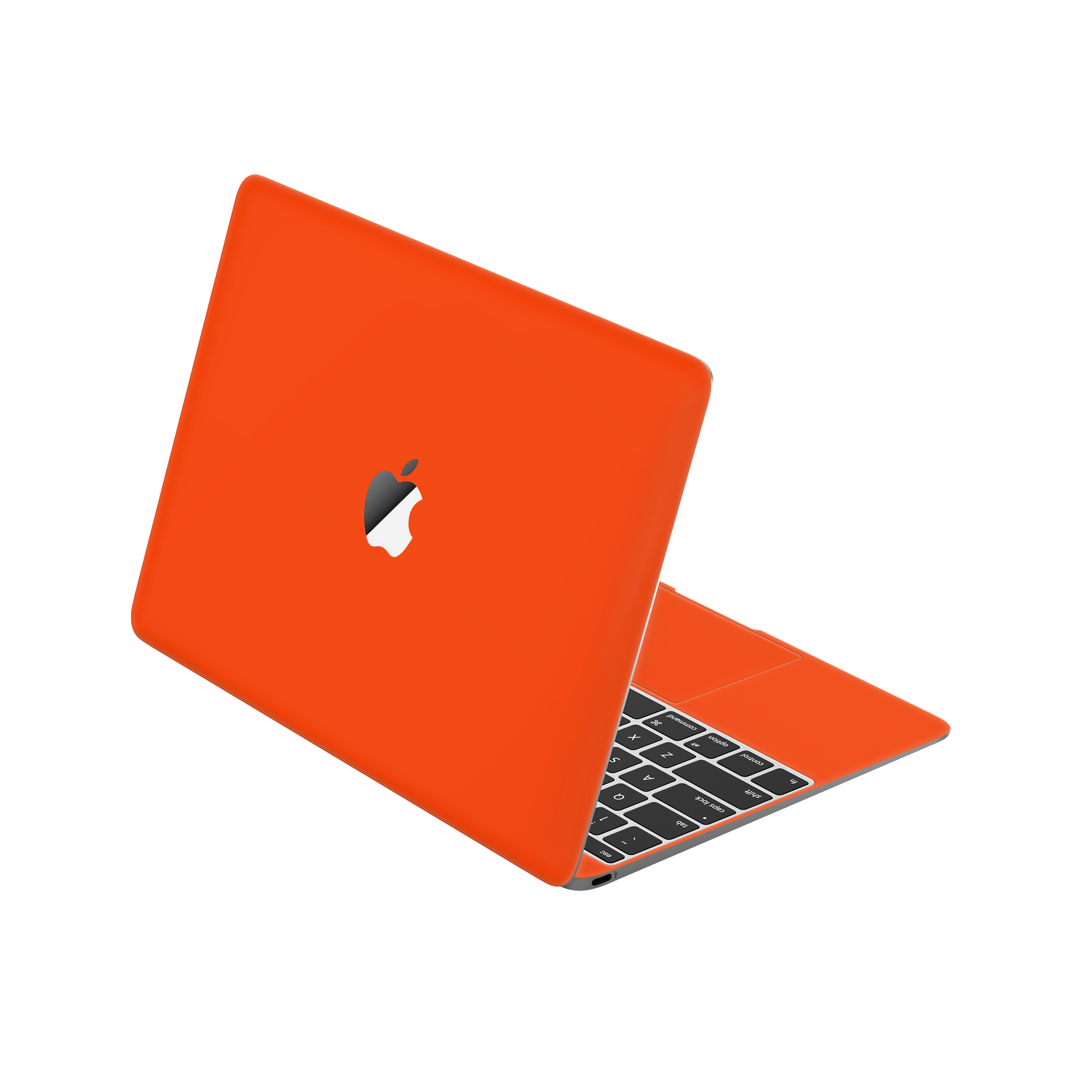 MacBook 12" (Early 2015) Angled top and inside Neon Orange