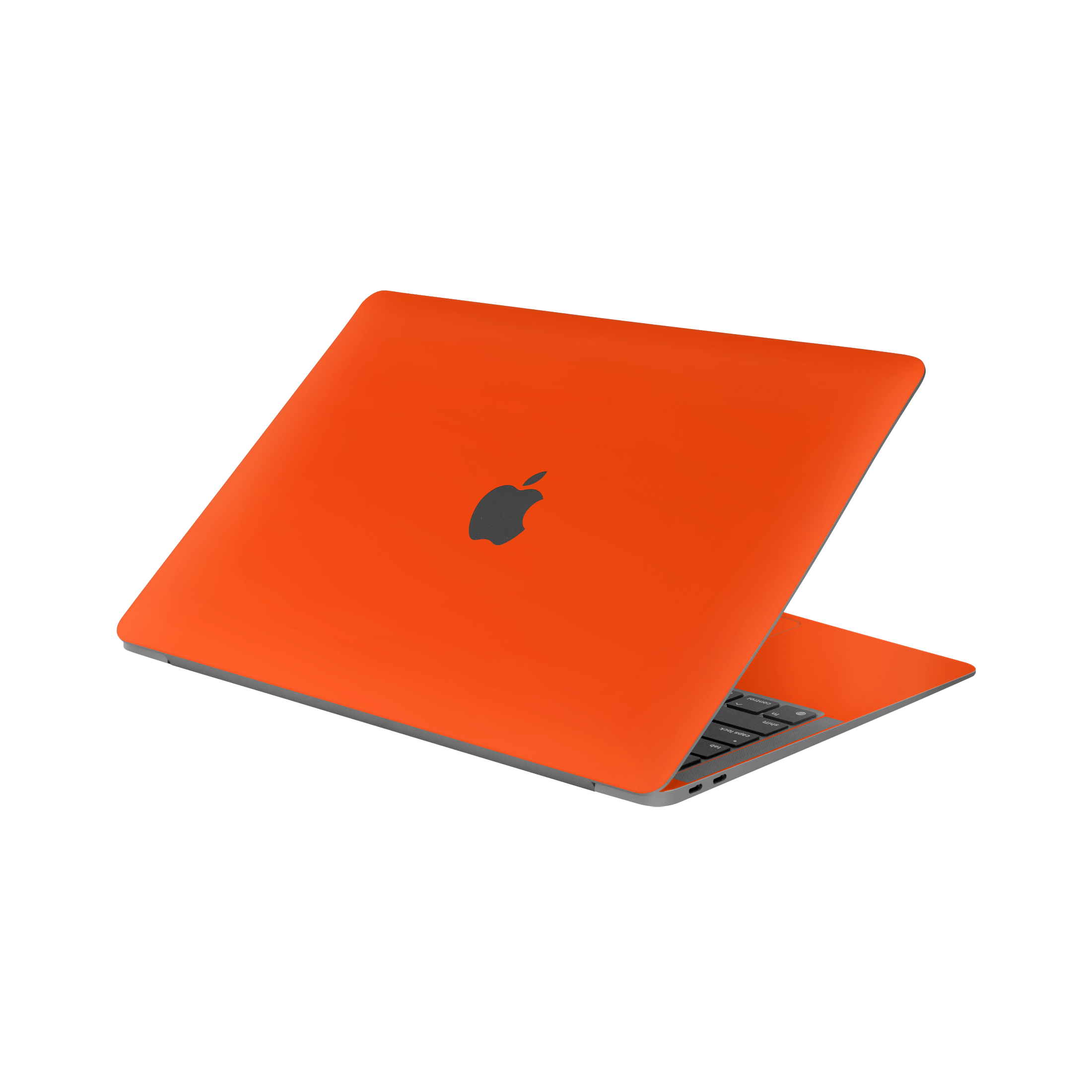 Macbook Air 13 M1 2020 Angled top and inside Neon Orange