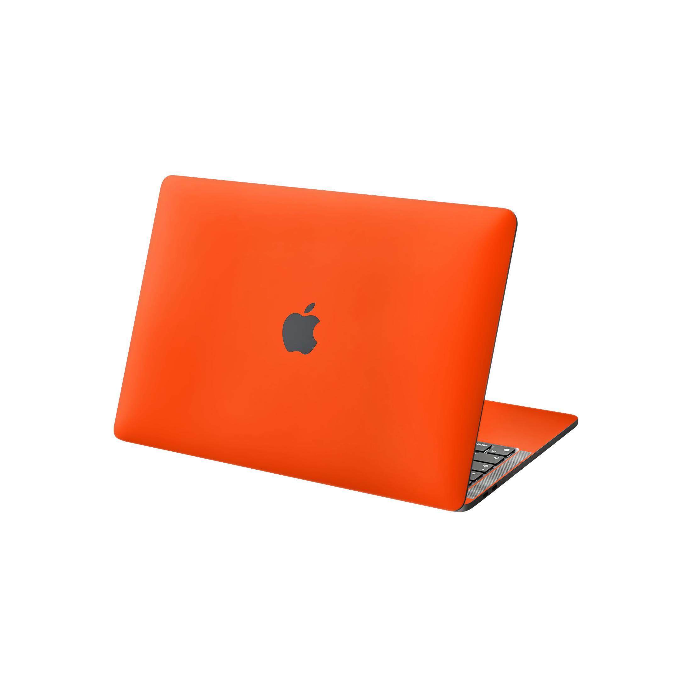 Macbook Pro 13 M2 2022 Angled top and inside Neon Orange