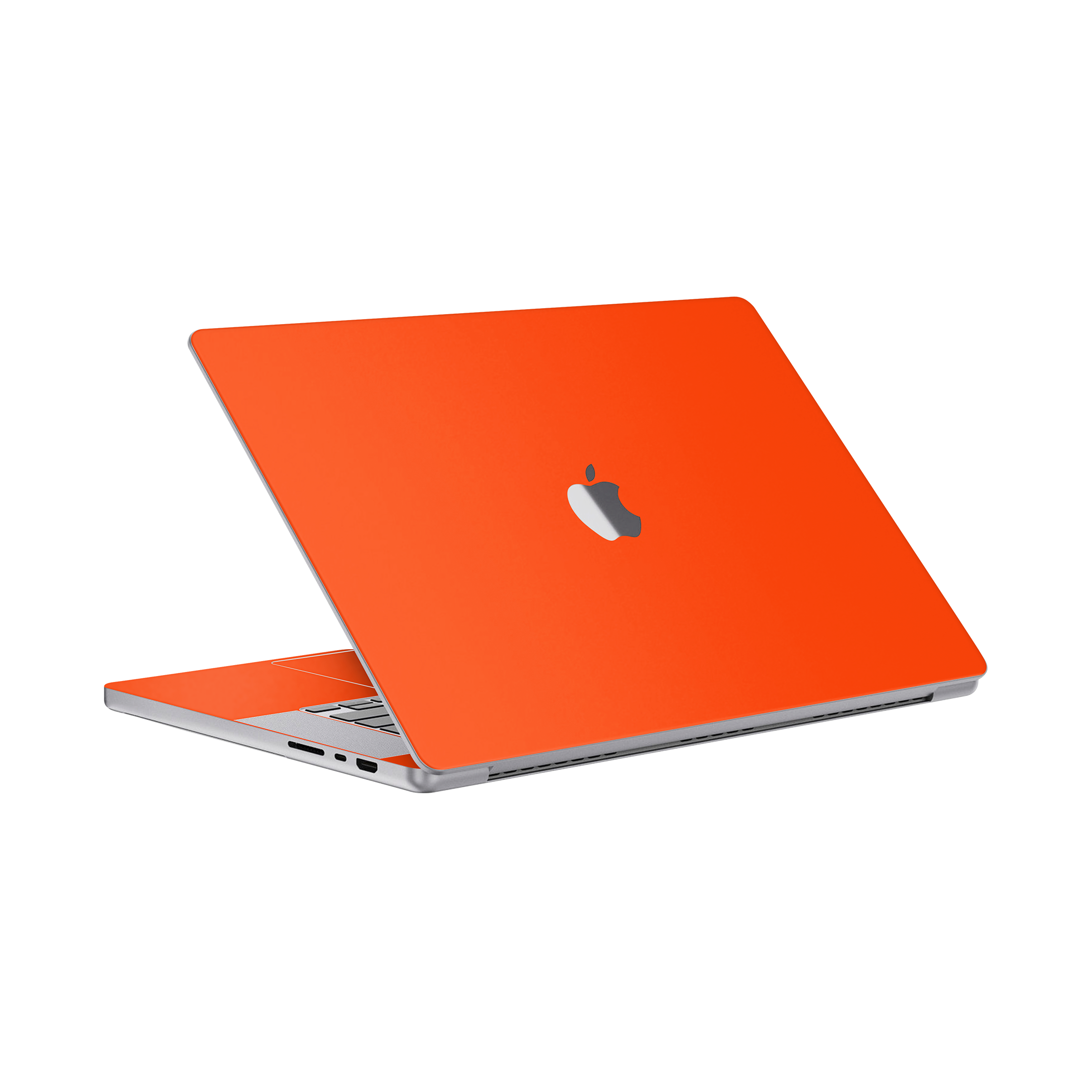Macbook Pro 16 Angled top and inside Neon Orange