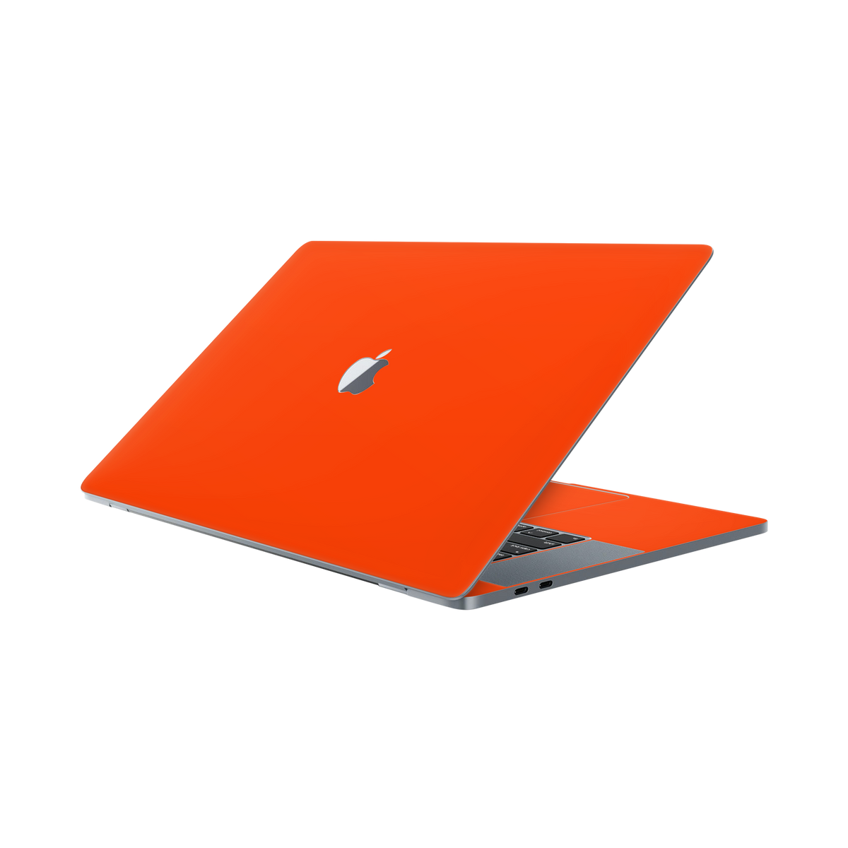 Macbook Pro 16 2019 Angled top and inside Neon Orange